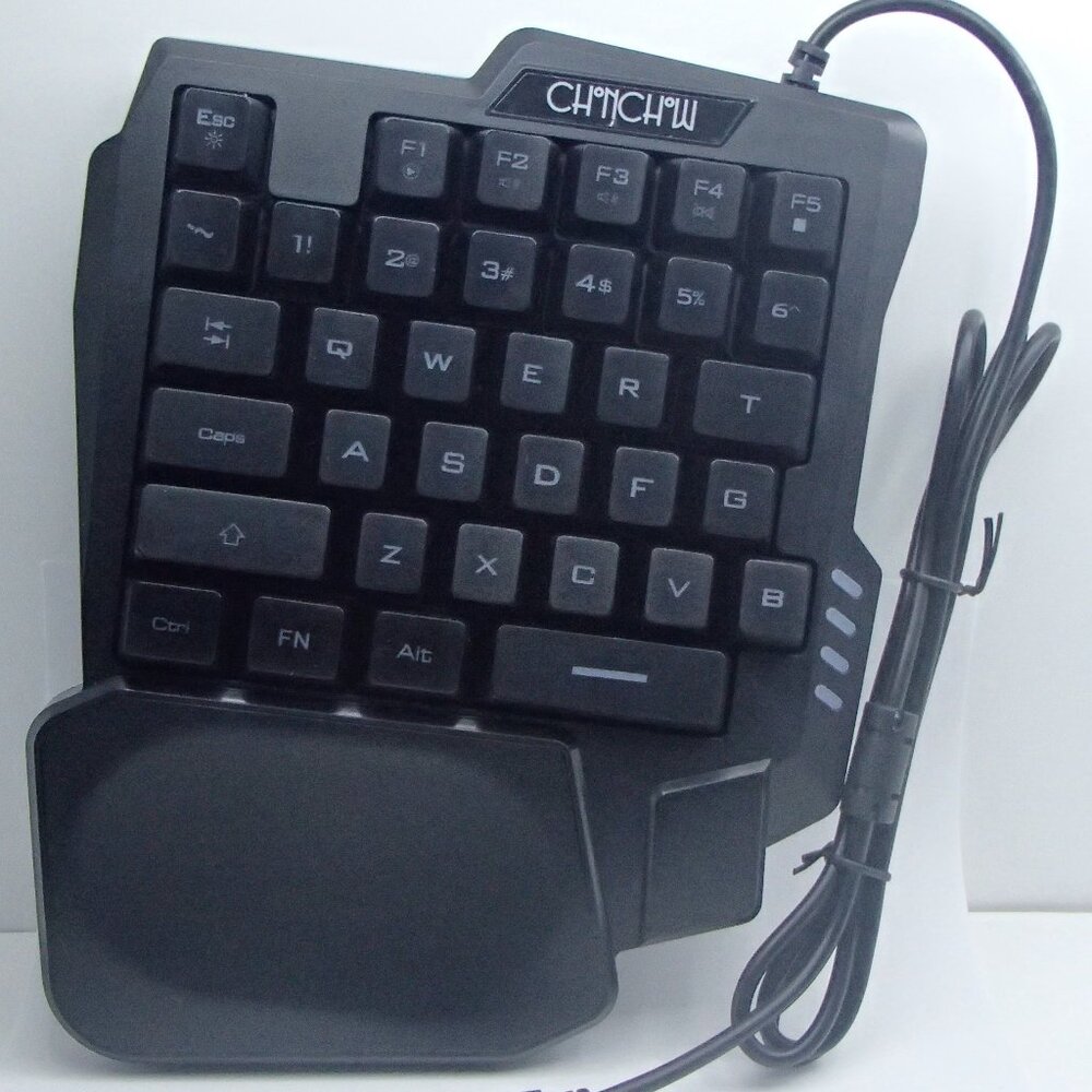 CHONCHOW One Handed Gaming Keyboard Rainbow LED Light Up, 35 Keys USB